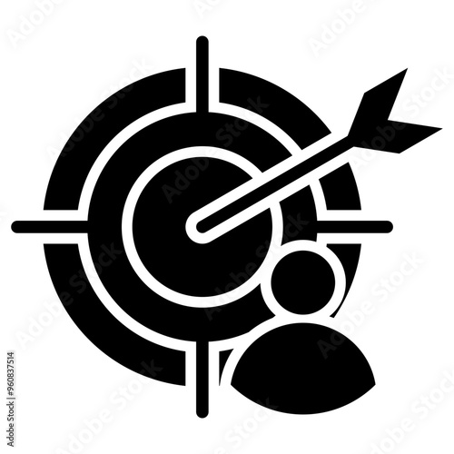 Target audience icon with glyph style