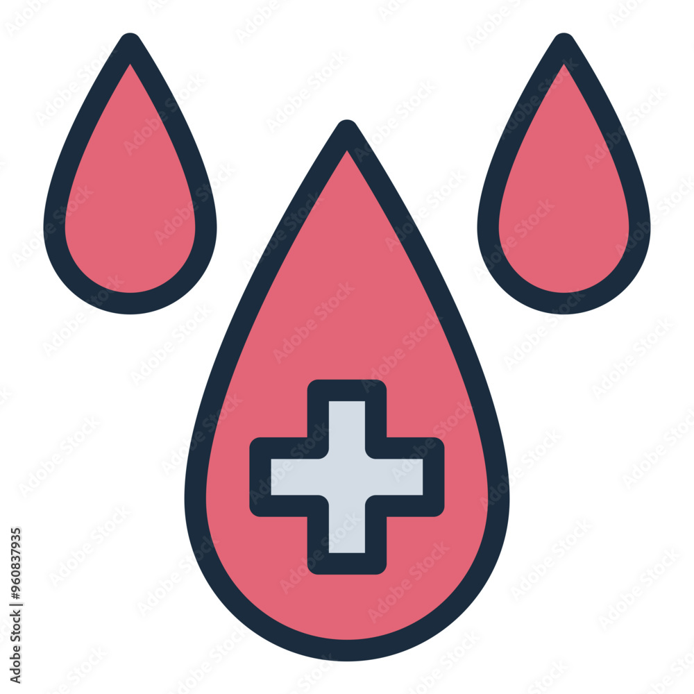 Medical blood drop icon representing blood donation. Medical blood drop icon representing blood donation.