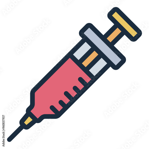 Syringe icon for blood donation and medical use.