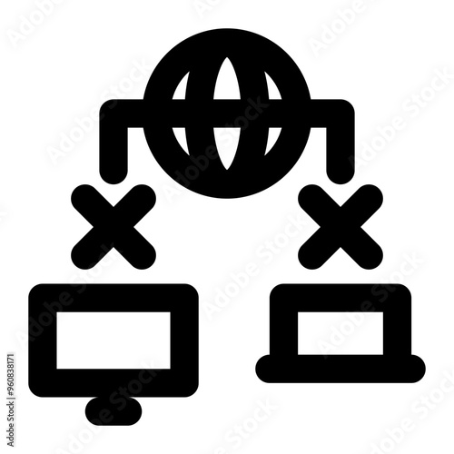 offline, disconnect, connection, internet, information technology outline icon