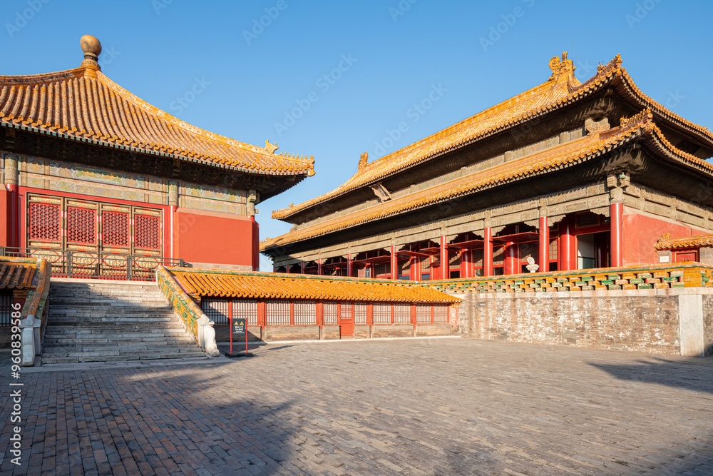 Naklejka premium China Beijing Palace Museum Ancient Architecture Landscape