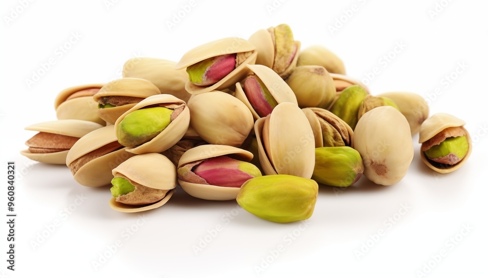 pistachio nuts on white background pistachio nuts on white background