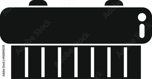 Black silhouette of electric clothes cleaning brush isolated on white background