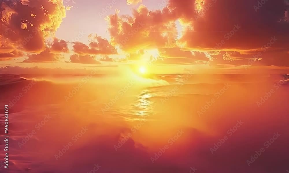 Breathtaking sunset over the ocean, Video