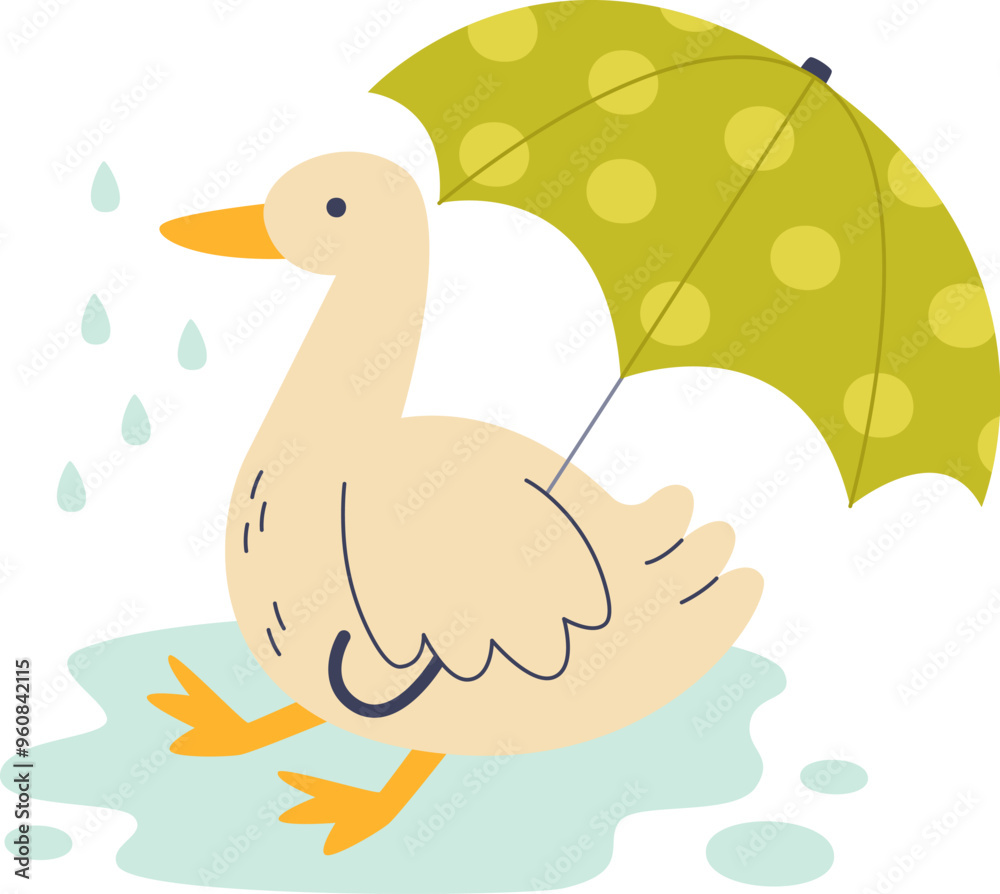 Fototapeta premium Goose With Umbrella