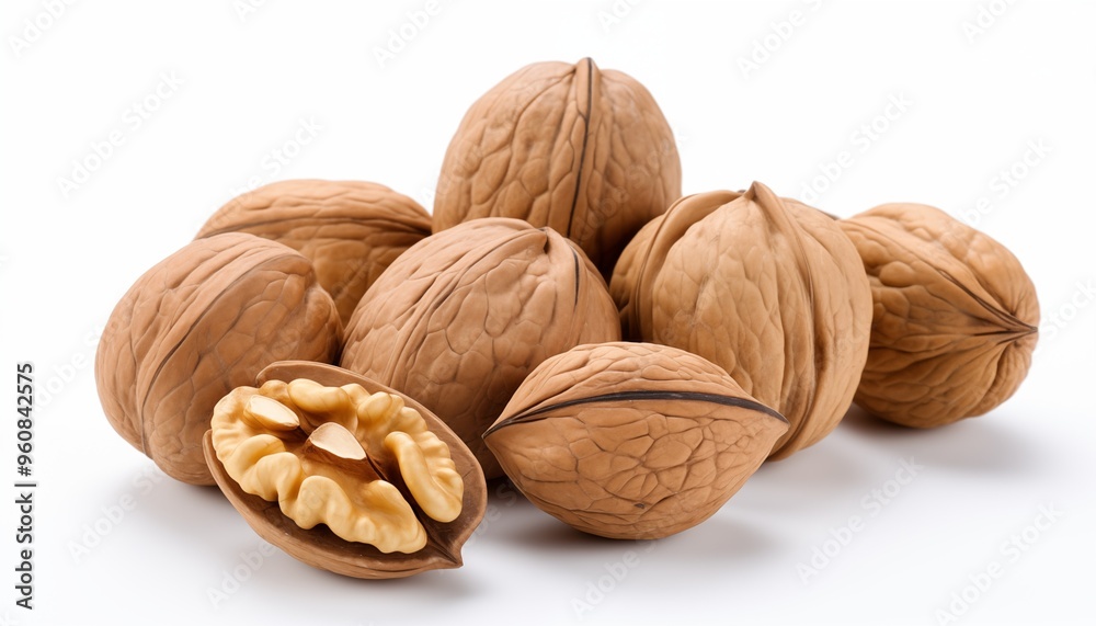 walnuts on a white background walnuts on a white background