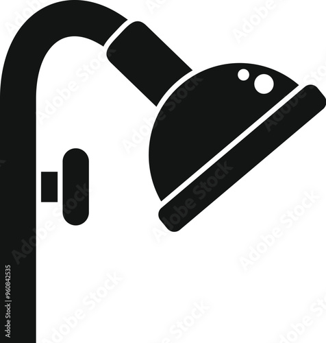 Simple vector icon of a shower head, perfect for websites, apps and presentations related to bathrooms and washing