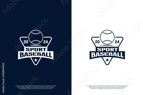 American baseball logo design. Baseball emblem logo for sport