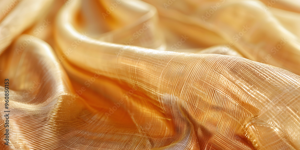 Soft gold fabric background with fine weave and lustrous sheen creating a luxurious texture
