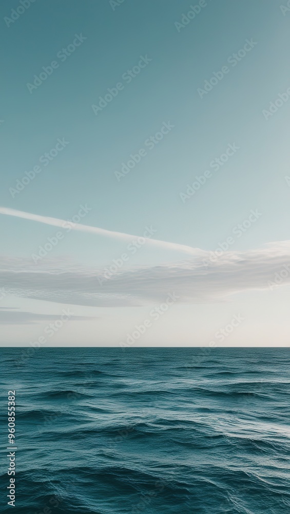 Deep blue ocean waves under a pale sky, phone background wallpaper, ai generated Deep blue ocean waves under a pale sky, phone background wallpaper, ai generated