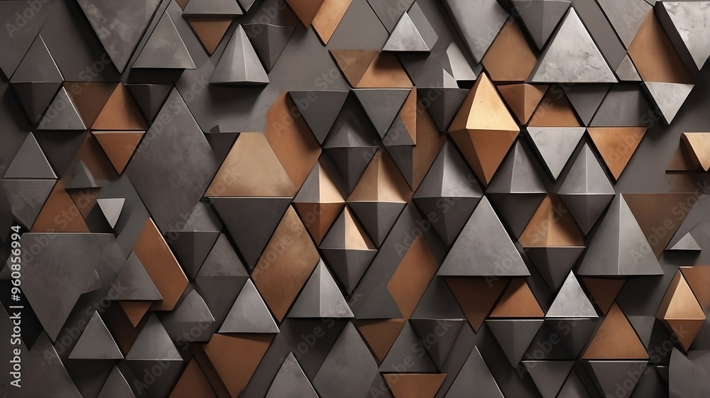 Creative background, various triangular geometric shapes, made of metal, brown and gray colors. Rocky texture
Creative background, various triangular geometric shapes, made of metal, brown and gray colors. Rocky texture
