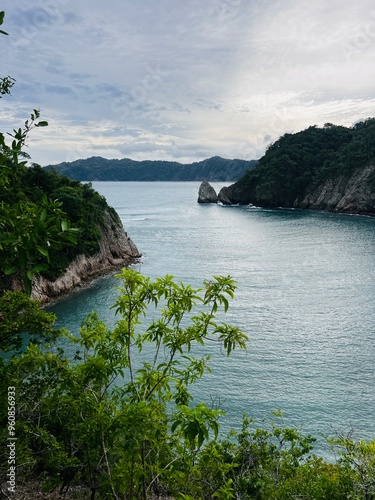 View from Isla Tortuga overlooking the Gulf of Nicoya and Isla Alcatraz off the coast of Costa Rica.	
