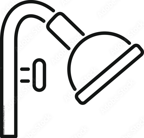 Simple vector icon representing an eco friendly shower head, perfect for websites and presentations related to saving water resources