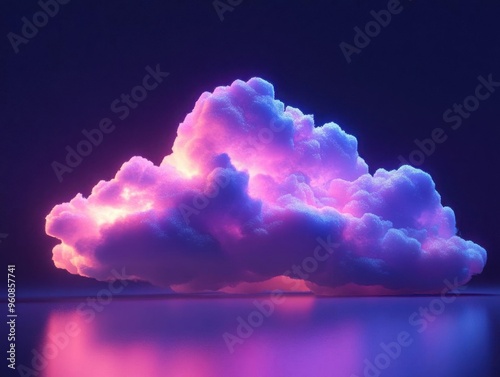 3d rendering of glowing violetpink cloud dreamy atmospheric element photo