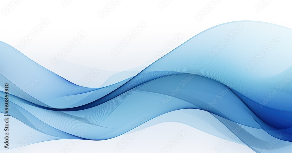 A serene abstract design featuring flowing blue waves isolated on white background, evoking a sense of calm and fluidity. A serene abstract design featuring flowing blue waves isolated on white background, evoking a sense of calm and fluidity.