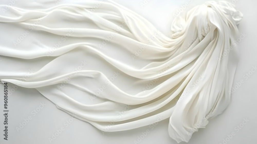 White Silk Fabric Drape Elegant Smooth Texture Background White Silk Fabric Drape Elegant Smooth Texture Background