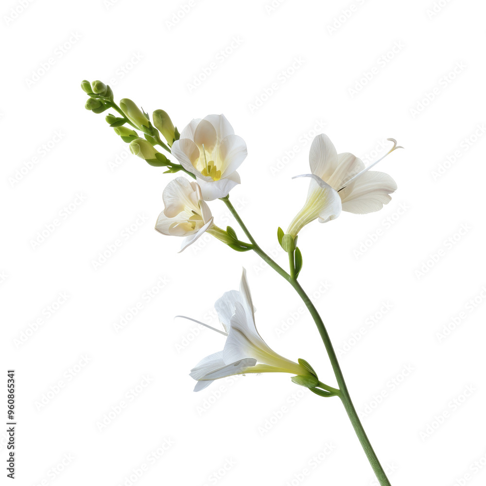 Beautiful Freesia on Simple White Background for Stunning Decor Beautiful Freesia on Simple White Background for Stunning Decor