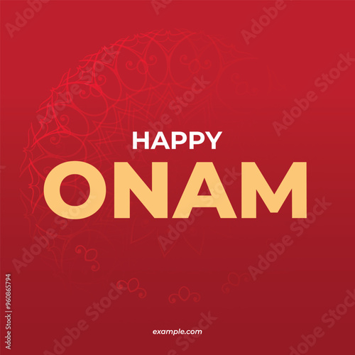Kerala festival Happy Onam, elegant background, typography, vector banner