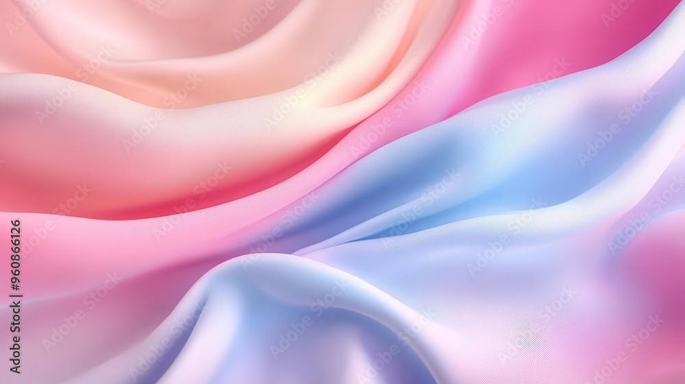 Obraz premium Smooth pastel waves, gentle fabric texture, abstract composition