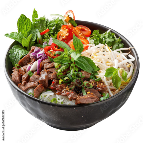 Vibrant Bun Bo Nam Bo with StirFried Beef and Herbs photo