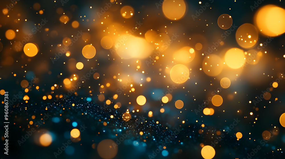 Abstract Gold and Blue Bokeh Lights Background Abstract Gold and Blue Bokeh Lights Background
