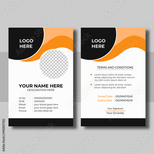 Modern and Clean Business id Card Template Design
