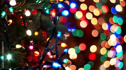 christmas tree lights background