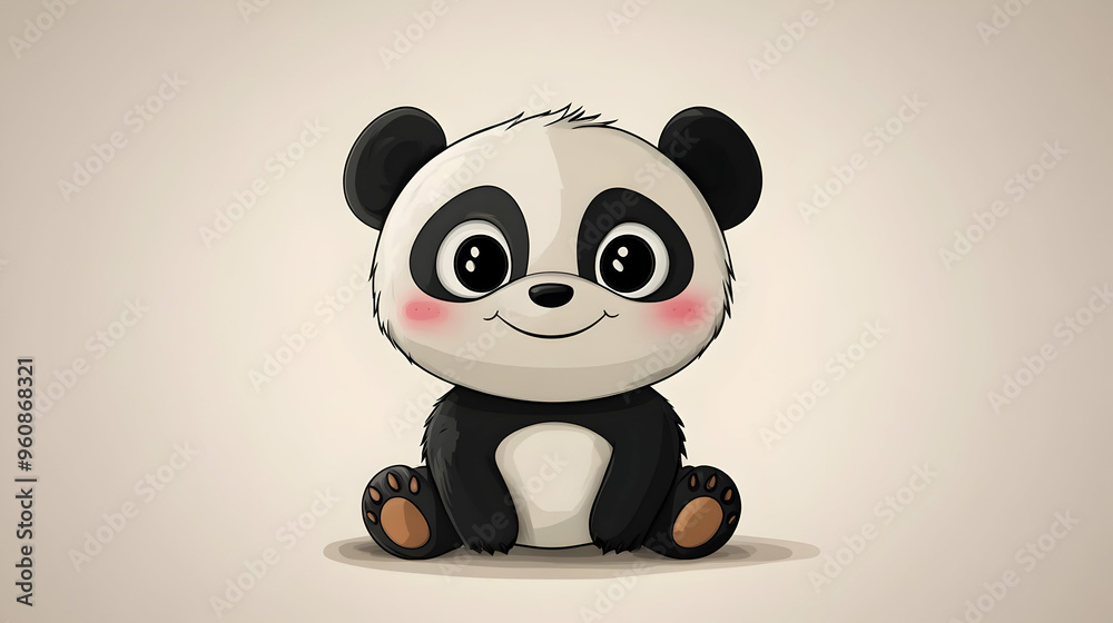 Cute Cartoon Panda Bear Sitting Cute Cartoon Panda Bear Sitting