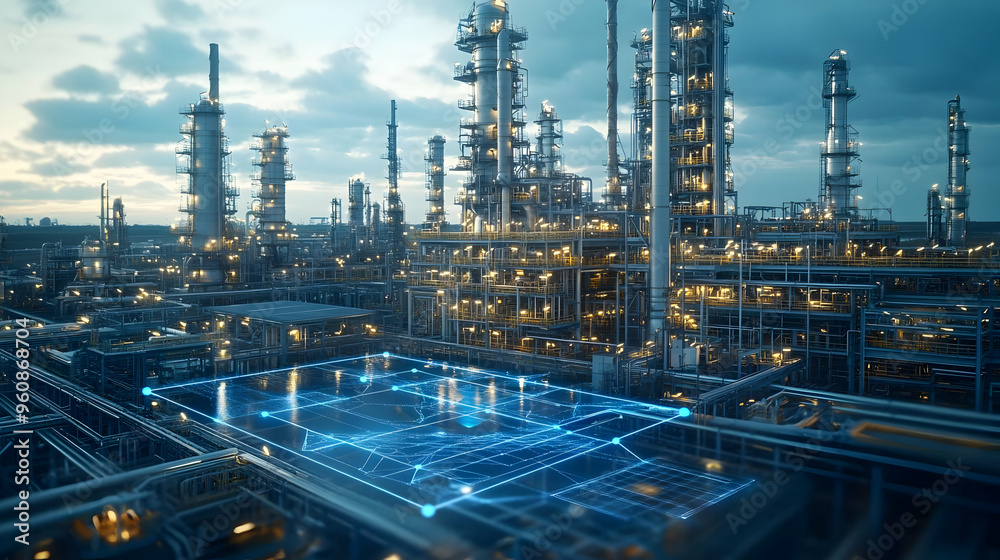 Industrial Complex with Digital Network Overlay Industrial Complex with Digital Network Overlay