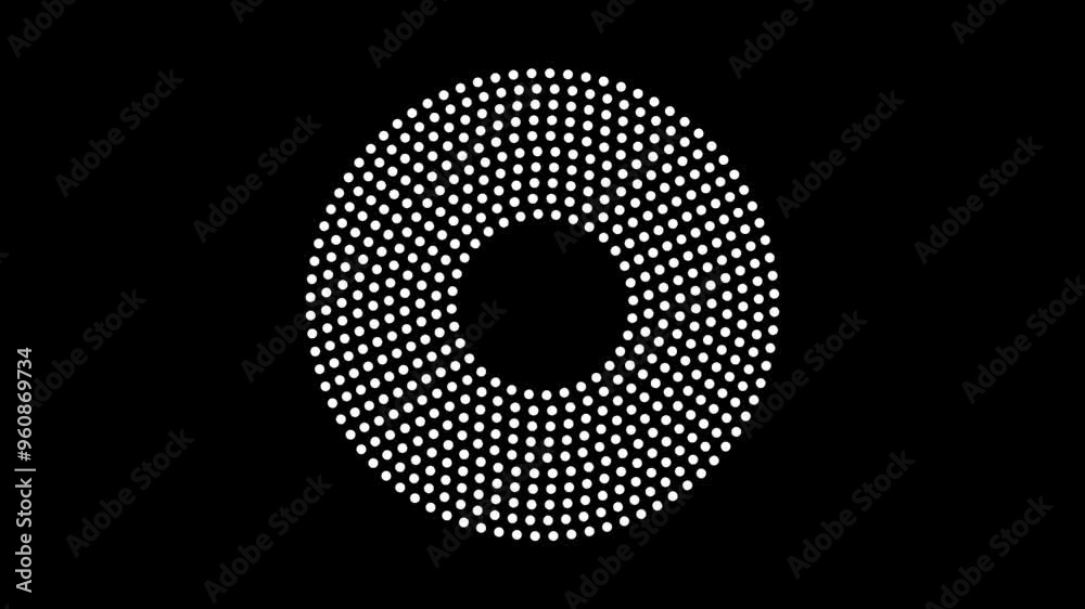 Circular tunnel polka dots black and white rotating, checker board animation. 