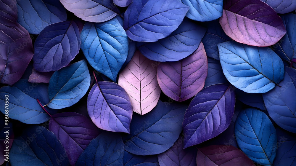 Purple and Blue Autumn Leaves Pattern Purple and Blue Autumn Leaves Pattern
