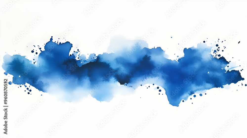 Obraz premium Blue Watercolor Wash Abstract Background