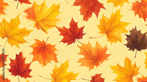 Colorful Autumn Maple Leaves Background