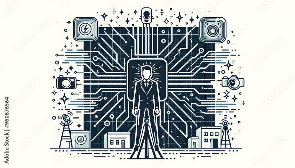 Modern Smart Grid Border with Energy Lines | Copy Space Concept in Flat Vector Illustration - Symbolizing Innovative Energy Management Systems in Business Modern Smart Grid Border with Energy Lines | Copy Space Concept in Flat Vector Illustration - Symbolizing Innovative Energy Management Systems in Business