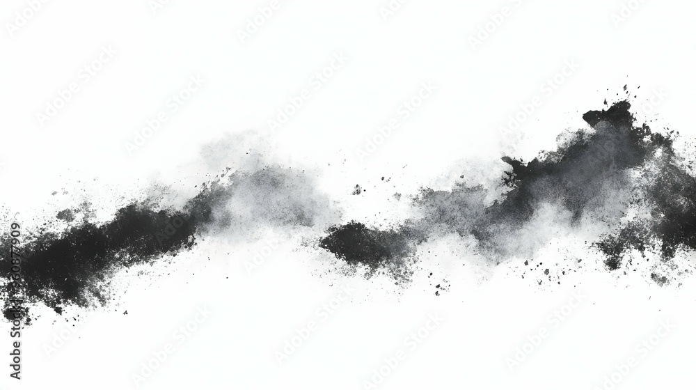 Abstract Black Ink Splashes on White Background Artistic Texture Abstract Black Ink Splashes on White Background Artistic Texture