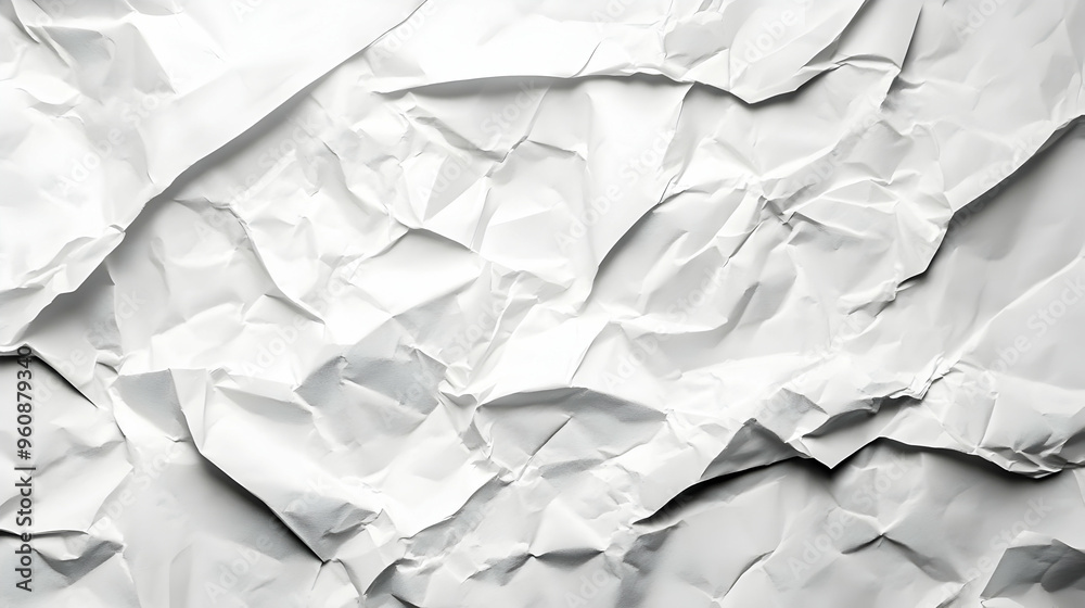 Obraz premium White Crumpled Paper Texture Background