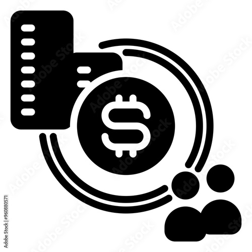 dividends icon, glyph icon style