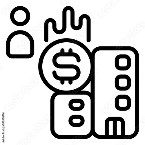investor icon, line icon style