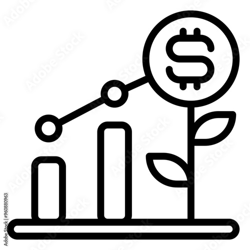 Investment icon, line icon style