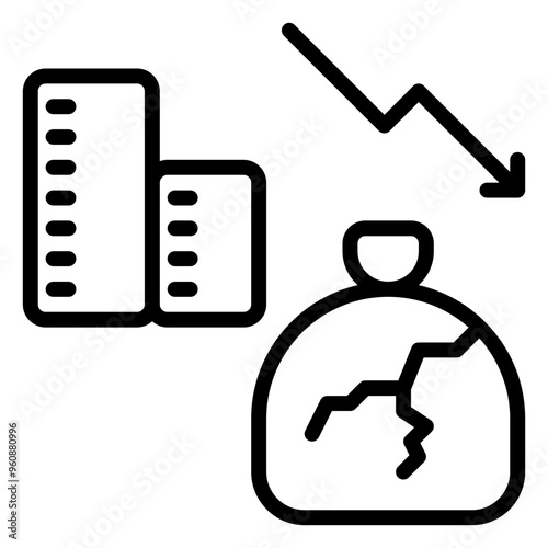 bankruptcy icon, line icon style
