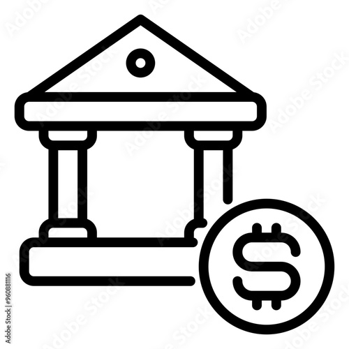 Bank icon, line icon style