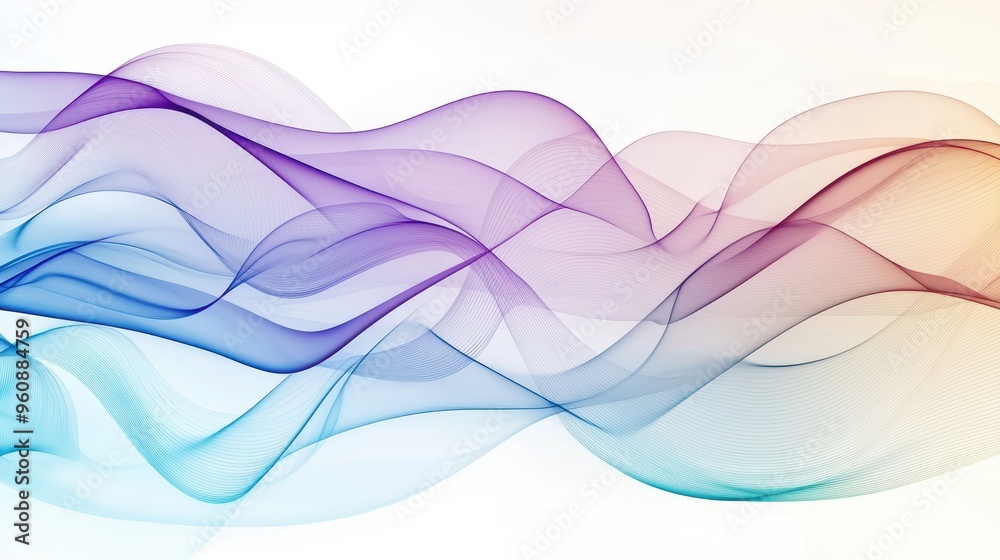 Abstract Colorful Wavy Lines Background