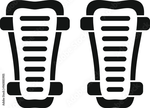 Simple vector icon of protective gear for playing soccer or football, preventing sports injuries