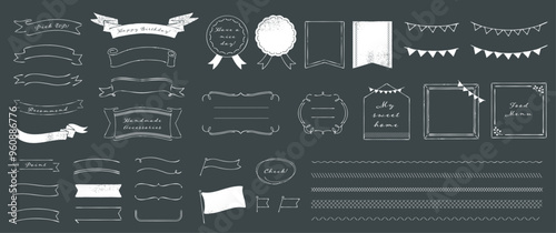 Blackboard and chalk art vector material