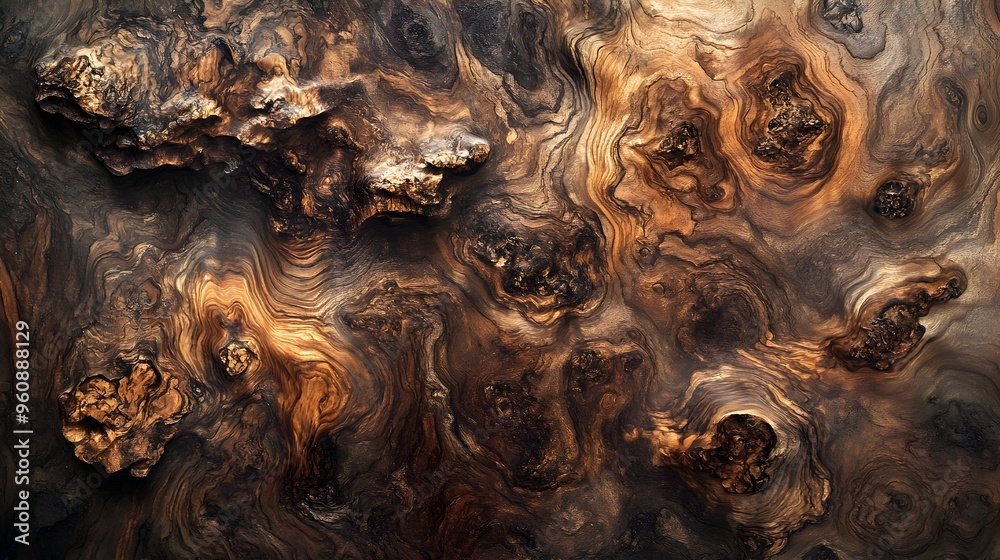 Captivating close up photograph showcasing the mesmerizing texture and intricate swirling grain patterns of a walnut burl wood surface The deep rich brown hues and organic Captivating close up photograph showcasing the mesmerizing texture and intricate swirling grain patterns of a walnut burl wood surface The deep rich brown hues and organic