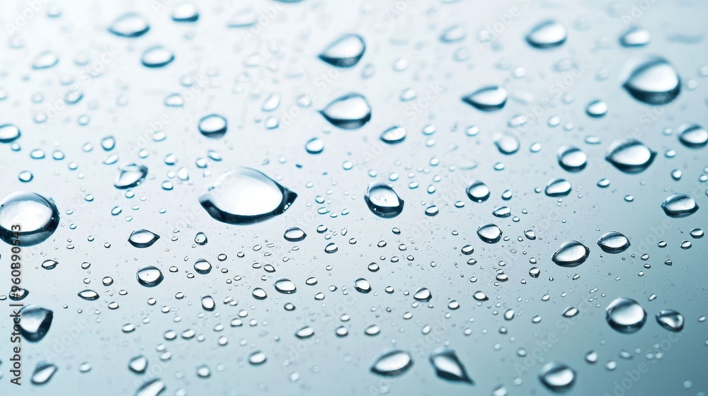 Water Drops on Blue Surface Macro Photography Water Drops on Blue Surface Macro Photography