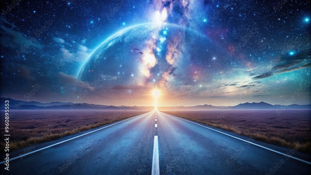 Celestial Flat Line Infinite Road Futuristic Lonely Mysterious Ambient Light Celestial Flat Line Infinite Road Futuristic Lonely Mysterious Ambient Light
