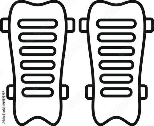 Pair of football shin guards icon, outline style