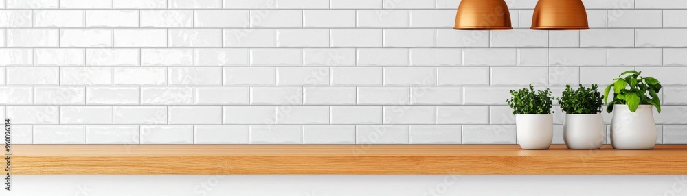 Simple, elegant kitchen with light oak cabinets and a classic white subway tile backsplash Simple, elegant kitchen with light oak cabinets and a classic white subway tile backsplash