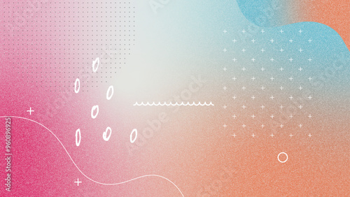 ノイズグラデーション　カラフル　レトロ　フレーム　バナー　カード　デザイン素材